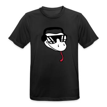 visage cool dj musique fête célébrer lunettes de soleil ko - T-shirt respirant Homme - noir - Devant - AI Model Male 178 light (178cm)