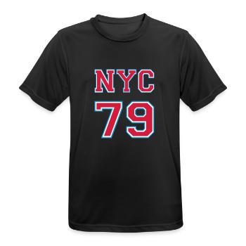 NYC 79 - Men's Breathable T-Shirt - black - Front - AI Model Male 178 light (178cm)