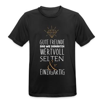 Gute Freunde sind wie Diamanten Geschenk Idee - Männer T-Shirt atmungsaktiv - Schwarz - Vorne - AI Model Male 178 light (178cm)