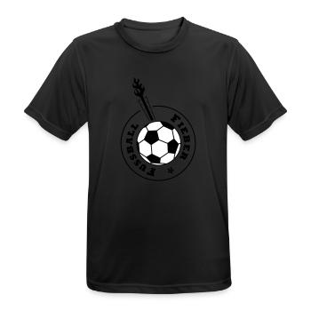 Fussball-Fieber (schwarz-weißer Ball) - Männer T-Shirt atmungsaktiv - Schwarz - Vorne - AI Model Male 178 light (178cm)