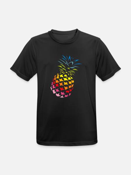 Ananas Regenbogen Farben - Männer T-Shirt atmungsaktiv - Schwarz