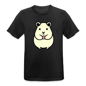 Hamster Cute Animal Rodent Animals Pet Vector 2 - Men's Breathable T-Shirt - black - Front - AI Model Male 178 light (178cm)