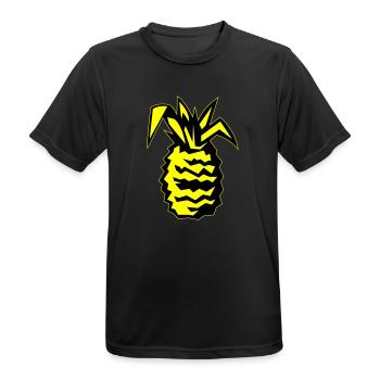 Pineapple 02 - Men's Breathable T-Shirt - black - Front - AI Model Male 178 light (178cm)