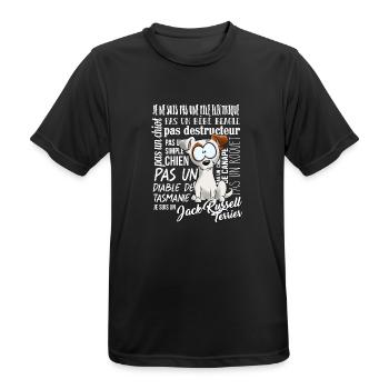 Je suis Jack Russell Terrier 1 - blancFR - T-shirt respirant Homme - noir - Devant - AI Model Male 178 light (178cm)
