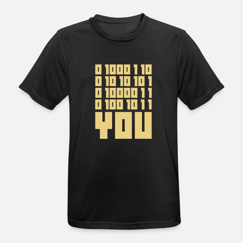 FUCK YOU - Binary code - Männer T-Shirt atmungsaktiv - Schwarz