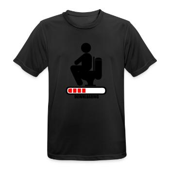 shit toilet poop downloading bar loading - Men's Breathable T-Shirt - black - Front - AI Model Male 178 light (178cm)