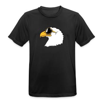 Drôle oiseau cool lunettes de soleil d'aigle - T-shirt respirant Homme - noir - Devant - AI Model Male 178 light (178cm)