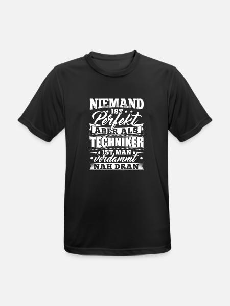 Lustiges Technik Techniker Shirt Niemand Perfekt - Männer T-Shirt atmungsaktiv - Schwarz