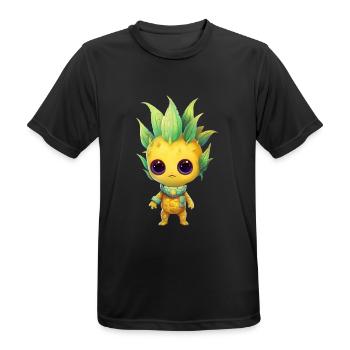 Alien Ananas Fusion: Punk-Frisur Außerirdischer - Männer T-Shirt atmungsaktiv - Schwarz - Vorne - AI Model Male 178 light (178cm)