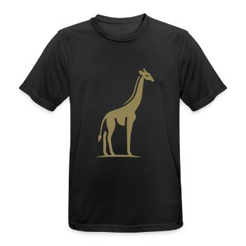 Giraffe Africa Silhouette Minimalist - Men's Breathable T-Shirt - black - Front - AI Model Male 178 light (178cm)