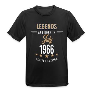 Legends are born in July 1966 - T-shirt respirant Homme - noir - Devant - AI Model Male 178 light (178cm)