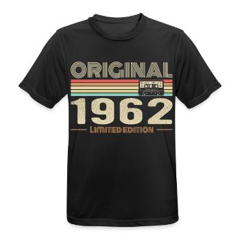 Original 1962 Jahrgang 1962 Retro Geburtstag 1962 - Männer T-Shirt atmungsaktiv - Schwarz - Vorne - AI Model Male 178 light (178cm)