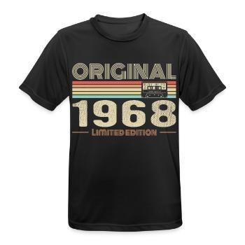 Original 1968 Vintage 1968 Anniversaire Rétro 1968 - T-shirt respirant Homme - noir - Devant - AI Model Male 178 light (178cm)