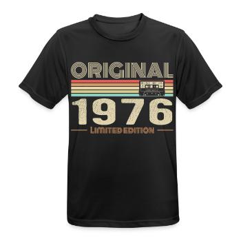 Original 1976 Jahrgang 1976 Retro Geburtstag 1976 - Männer T-Shirt atmungsaktiv - Schwarz - Vorne - AI Model Male 178 light (178cm)