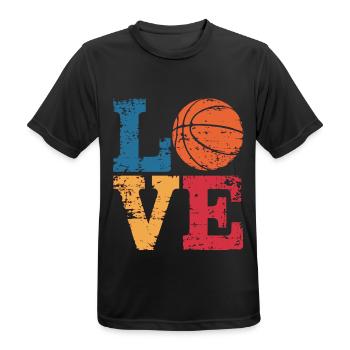 Basketball Love - Men's Breathable T-Shirt - black - Front - AI Model Male 178 light (178cm)