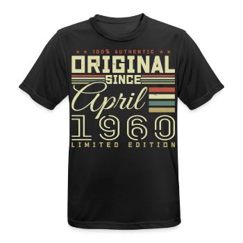 Avril 1960 anniversaire Avril 1960 April 1960 - T-shirt respirant Homme - noir - Devant - AI Model Male 178 light (178cm)