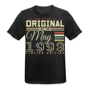Mai 1998 Geburtstagsgeschenk, Mai 1998 Geschenk - Männer T-Shirt atmungsaktiv - Schwarz - Vorne - AI Model Male 178 light (178cm)
