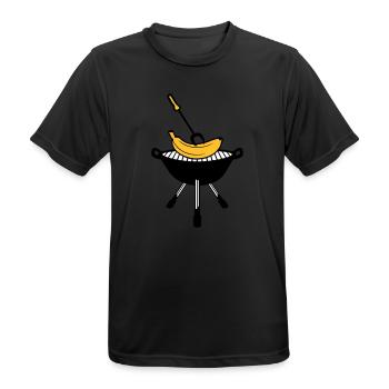 bbq grill grill fry cook cook schuerze kuec - Men's Breathable T-Shirt - black - Front - AI Model Male 178 light (178cm)