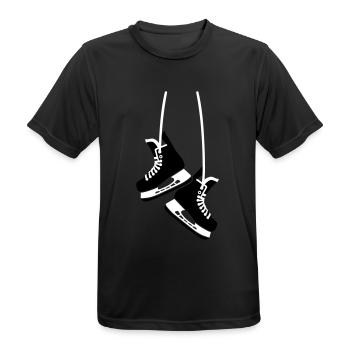 Schlittschuhe - Männer T-Shirt atmungsaktiv - Schwarz - Vorne - AI Model Male 178 light (178cm)