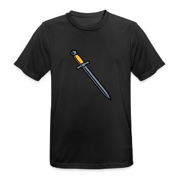 Schwert - Männer T-Shirt atmungsaktiv - Schwarz - Vorne - AI Model Male 178 light (178cm)