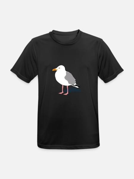 möwe seagull gull hafen segeln sailing hamburg - Männer T-Shirt atmungsaktiv - Schwarz