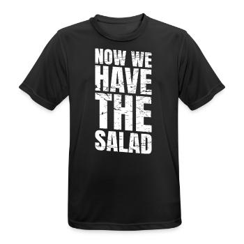 Now we have the salad English funny - Men's Breathable T-Shirt - black - Front - AI Model Male 178 light (178cm)