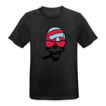volleyball waterpolo sourire cigare - T-shirt respirant Homme - noir - Devant - AI Model Male 178 light (178cm)