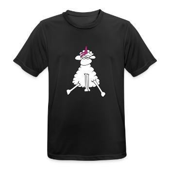 Einhorn locke - Männer T-Shirt atmungsaktiv - Schwarz - Vorne - AI Model Male 178 light (178cm)