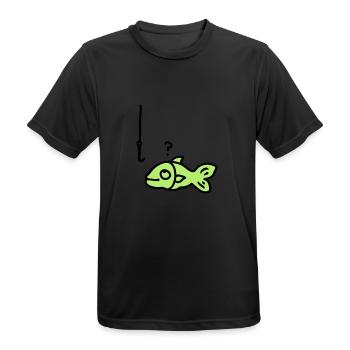 hameçon de poisson - T-shirt respirant Homme - noir - Devant - AI Model Male 178 light (178cm)