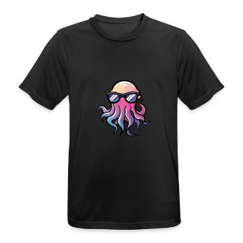 Qualle Cool Tier - Männer T-Shirt atmungsaktiv - Schwarz - Vorne - AI Model Male 178 light (178cm)