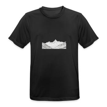 Berg Bergpanorama Alpen - Männer T-Shirt atmungsaktiv - Schwarz - Vorne - AI Model Male 178 light (178cm)