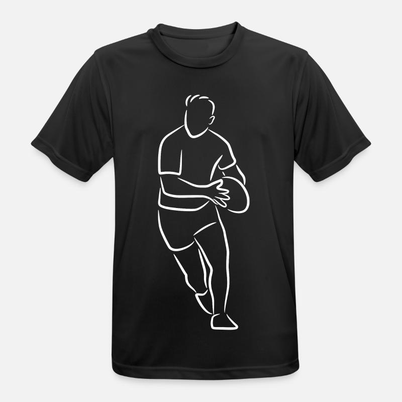 Rugby Drawing - Men's Breathable T-Shirt - black