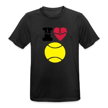 Ich Liebe Tennis - Männer T-Shirt atmungsaktiv - Schwarz - Vorne - AI Model Male 178 light (178cm)
