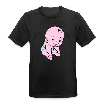 Bébé - T-shirt respirant Homme - noir - Devant - AI Model Male 178 light (178cm)