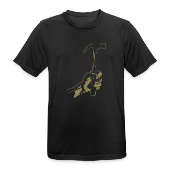 Zimmerer Hammer Silhouette Minimalist - Men's Breathable T-Shirt - black - Front - AI Model Male 178 light (178cm)