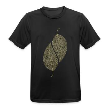 Feuilles décoratives - T-shirt respirant Homme - noir - Devant - AI Model Male 178 light (178cm)