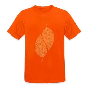 Feuilles décoratives - T-shirt respirant Homme - orange néon - Devant - AI Model Male 185 dark (185cm)
