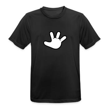stop hand (2c) - T-shirt respirant Homme - noir - Devant - AI Model Male 178 light (178cm)