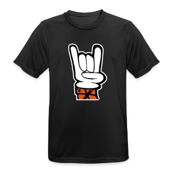 Hand Rock Pommesgabel - Männer T-Shirt atmungsaktiv - Schwarz - Vorne - AI Model Male 178 light (178cm)
