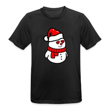 Schneemann Sonnenbrille - Männer T-Shirt atmungsaktiv - Schwarz - Vorne - AI Model Male 178 light (178cm)