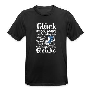 Glück kann man nicht kaufen, aber einen Strandkorb - Männer T-Shirt atmungsaktiv - Schwarz - Vorne - AI Model Male 178 light (178cm)