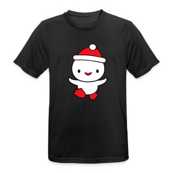 Duck Winter Hat Snow Play Fun Christmas - Men's Breathable T-Shirt - black - Front - AI Model Male 178 light (178cm)