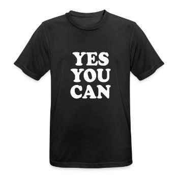 Yes you can - Männer T-Shirt atmungsaktiv - Schwarz - Vorne - AI Model Male 178 light (178cm)