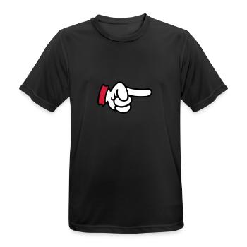 pointing finger / Zeigefinger (3c) - Men's Breathable T-Shirt - black - Front - AI Model Male 178 light (178cm)