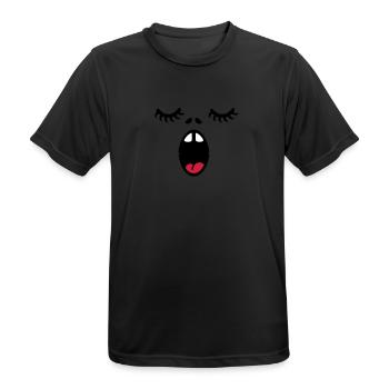 face à la chanteuse / singer face (3c) - T-shirt respirant Homme - noir - Devant - AI Model Male 178 light (178cm)