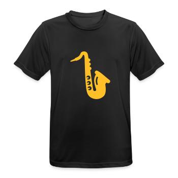 Saxophon - Männer T-Shirt atmungsaktiv - Schwarz - Vorne - AI Model Male 178 light (178cm)