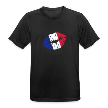 Frankreich - Männer T-Shirt atmungsaktiv - Schwarz - Vorne - AI Model Male 178 light (178cm)