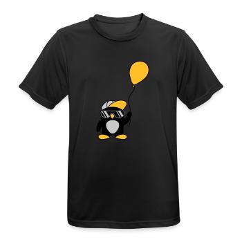 Balloon cool penguin cap - Men's Breathable T-Shirt - black - Front - AI Model Male 178 light (178cm)