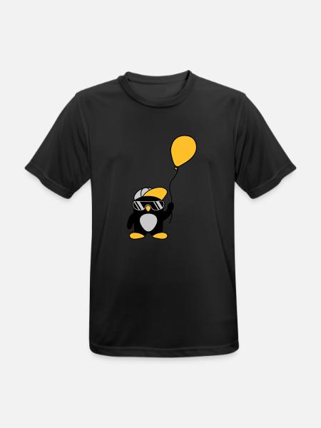 Balloon cool penguin cap - Men's Breathable T-Shirt - black