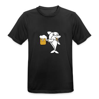 anstoßen bier feiern saufen trinken al - Männer T-Shirt atmungsaktiv - Schwarz - Vorne - AI Model Male 178 light (178cm)